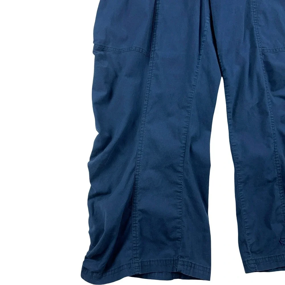 Danskin‎ Capri Pants Womens 16 Blue Ruched Cargo Cropped Hiking Outdoor